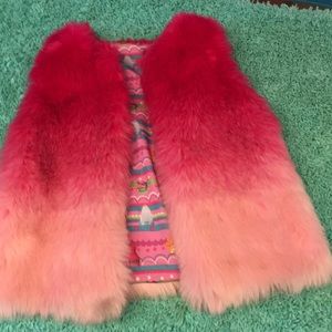 Cat and Jack Size Medium Pink Ombré Furry Vest